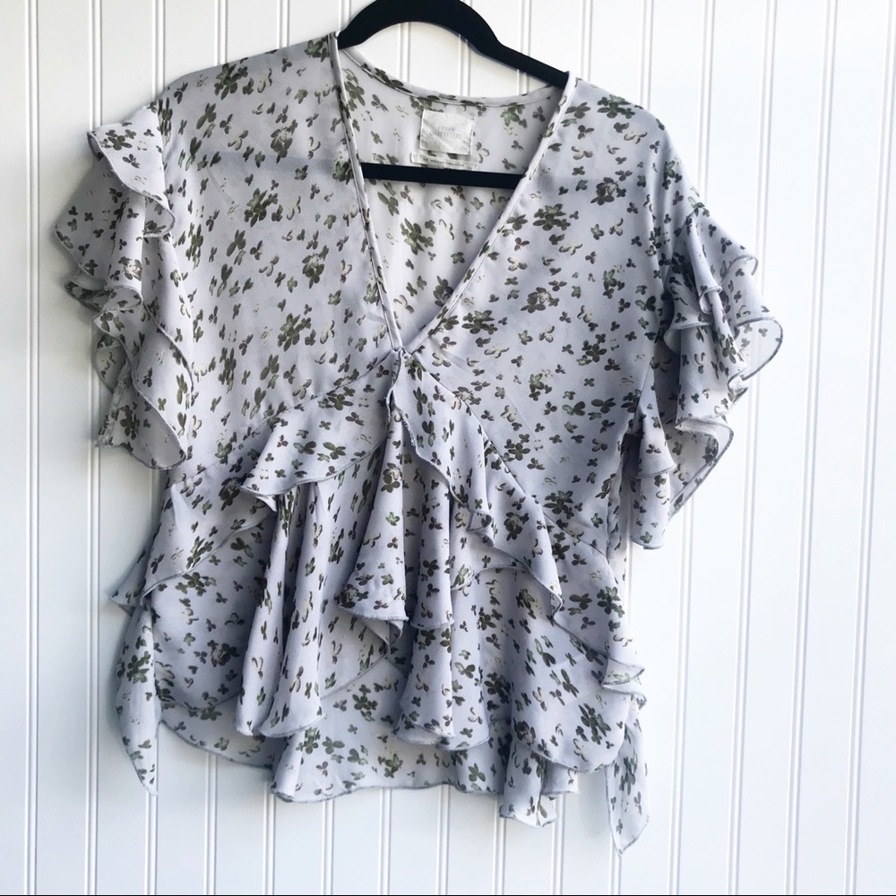 Urban Outfitters Flounce Floral Top